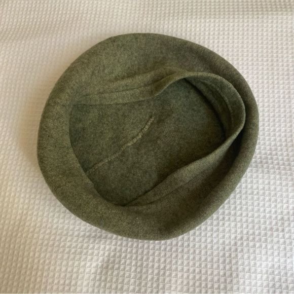 Khaki Olive Green Tweed Texture Beret main image 4